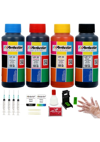 Perfectıon HP 301/302/304/305 Kartuş Muadil Dolum Seti 4X100 ml Takım