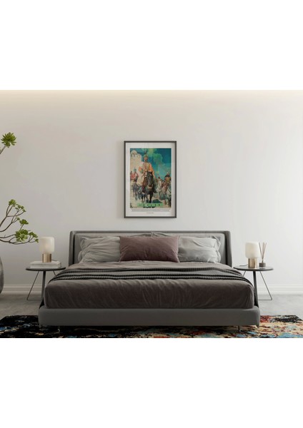 Atlı Şovalye Illüstrasyon Duvar Dekor Tablo, Modern Ev Dekor Poster