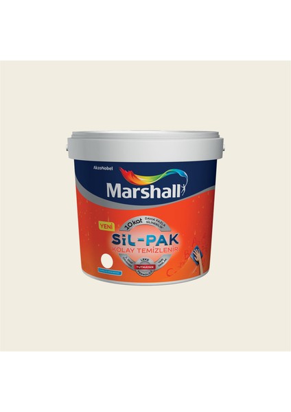 Damla Sakızı 15 Litre Sil-Pak Kolay Temizlenir Silinebilir Su Bazlı Iç Cephe Boyası (MARSHALL.5253658)