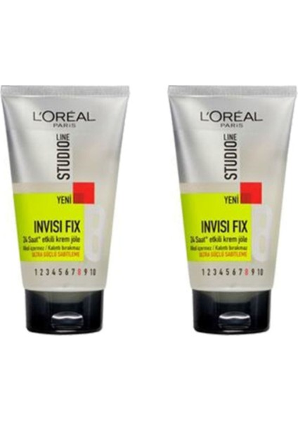 24 Saat Tutucu Güçlü Saç Jölesi - Studio Line Invisi Fix 150 ml No: 8 X2 Adet