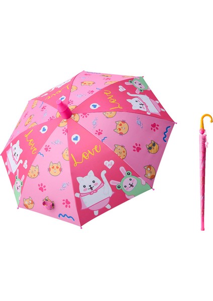 Yarı Otomatik Karikatür Su Geçirmez Çocuk Şemsiyesi (Yurt Dışından)