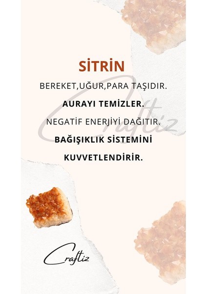 Sitrin Taşı Kolye - El Yapımı, Zenginlik ve Şansın Simgesi