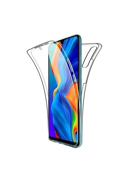 Skyarc Huawei P30 Lite 360 Derece Kılıf Kristal Silikon Şeffaf Soft Ön Arka