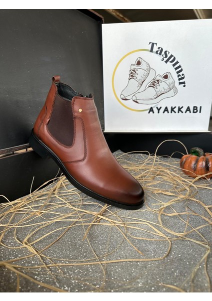 Üçlü %100 Hakiki Deri Erkek Günlük Kışlık Rahat Içi Kürklü Klasik Fermuarlı Bot 39-44 fiyatları