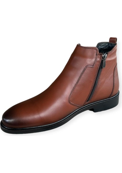 Üçlü %100 Hakiki Deri Erkek Günlük Kışlık Rahat Içi Kürklü Klasik Fermuarlı Bot 39-44 modelleri