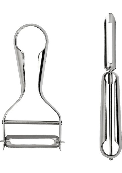 2'li Set Metal Soyacak Sapan ve Düz Soyma Bıçağı Ikea Patates Soyacağı