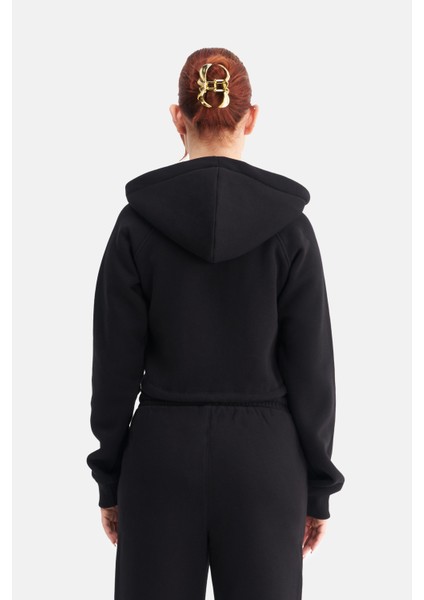 Kadın Fermuarlı Kapüşonlu Crop Sweatshirt fırsatları