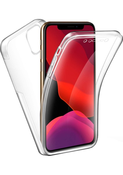 Apple iPhone 11 Pro 360 Derece Kılıf Kristal Silikon Şeffaf Soft Ön Arka