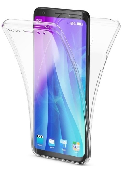 Samsung Galaxy S9 360 Derece Kılıf Kristal Silikon Şeffaf Soft Ön Arka