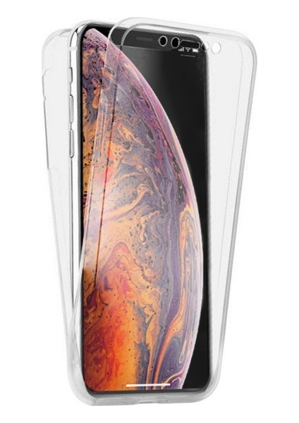 Apple iPhone Xr 360 Derece Kılıf Kristal Silikon Şeffaf Soft Ön Arka
