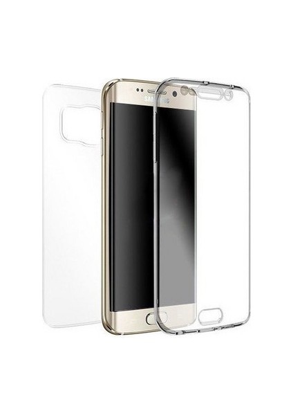 Skyarc Samsung Galaxy S6 Edge 360 Derece Kılıf Kristal Silikon Şeffaf Soft Ön Arka