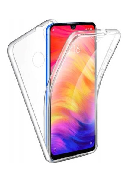 Skyarc Xiaomi Redmi Note 7 360 Derece Kılıf Kristal Silikon Şeffaf Soft Ön Arka