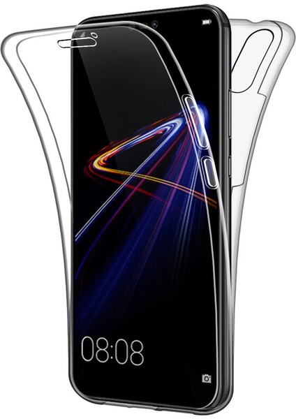 Huawei P20 Lite 360 Derece Kılıf Kristal Silikon Şeffaf Soft Ön Arka