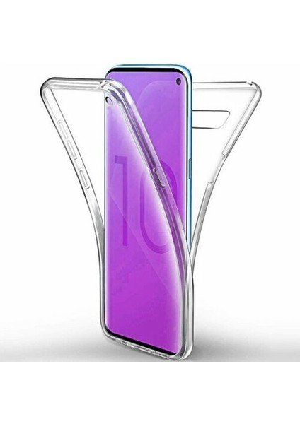 Samsung Galaxy S10 360 Derece Kılıf Kristal Silikon Şeffaf Soft Ön Arka
