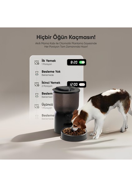 Akıllı Mama Kabı 3L Kapasiteli ve Wi-Fi Kontrollü Otomatik Besleme fırsatları