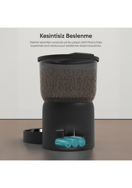Akıllı Mama Kabı 3L Kapasiteli ve Wi-Fi Kontrollü Otomatik Besleme indirimleri