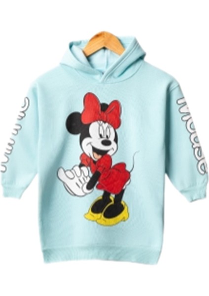 Kız Çocuk Kapşonlu Mini Mouse Tunik  Sweatshirt 4/8 Yaş