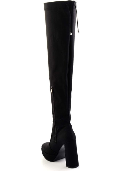 Mat Siyah Saten Kadın Çizme K03527290038 modelleri