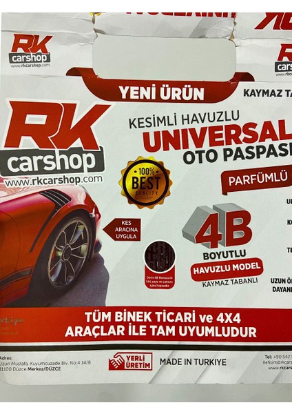 Üniversal Kokusuz Pvc Otomobil Paspası - Siyah