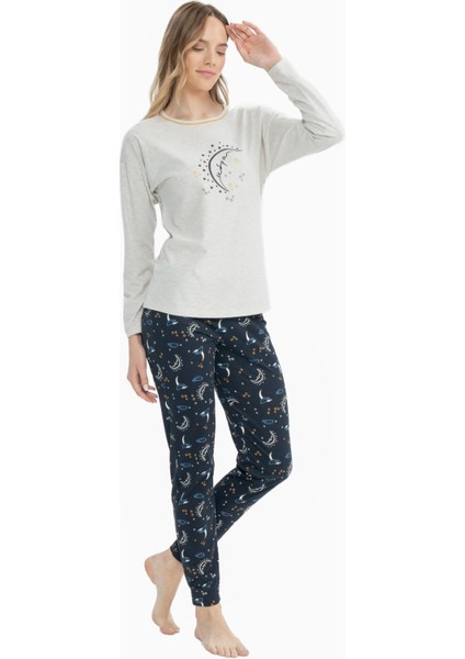 U.s. Polo Assn. Kadın Uzun Kollu Yuvarlak Yaka Pijama Takımı S25118