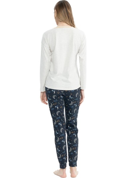 U.s. Polo Assn. Kadın Uzun Kollu Yuvarlak Yaka Pijama Takımı S25118