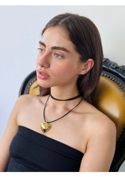 Choker Bağlamalı Kolye Kadın Gold