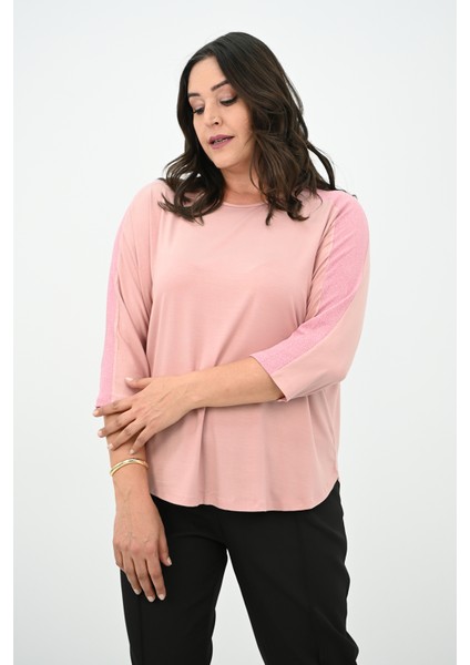Kadın Büyük Beden Kolları Sim Detaylı Bluz 1855 modelleri