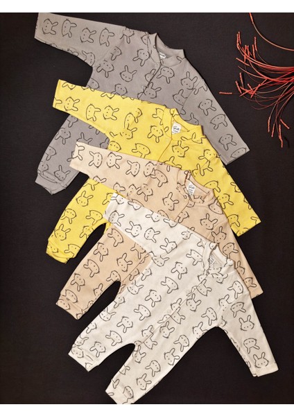 %100 Pamuk 4lü Organik Bebek Tulum, Yeni Doğan Hediyelik Pamuklu Lüks Bebek Tulum