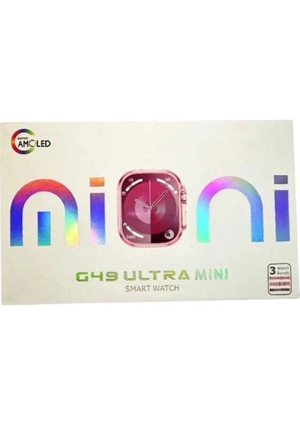 G49 Ultra Mini Silikon + Metal Kordonlu Amoled Ekranlı 41 mm Kadın Akıllı Saat fiyatları