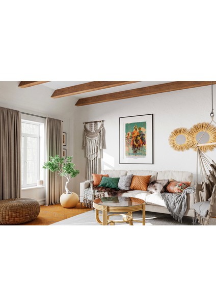 Atlı Şovalye Illüstrasyon Duvar Dekor Tablo, Tasarım Dekor Poster modelleri