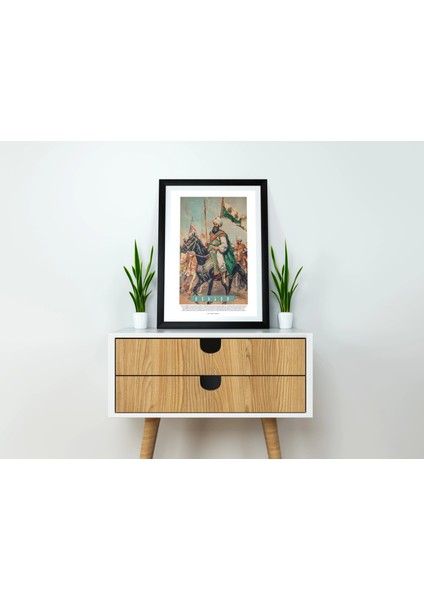 Atlı Şovalye Illüstrasyon Duvar Dekor Tablo, Tasarım Dekor Poster