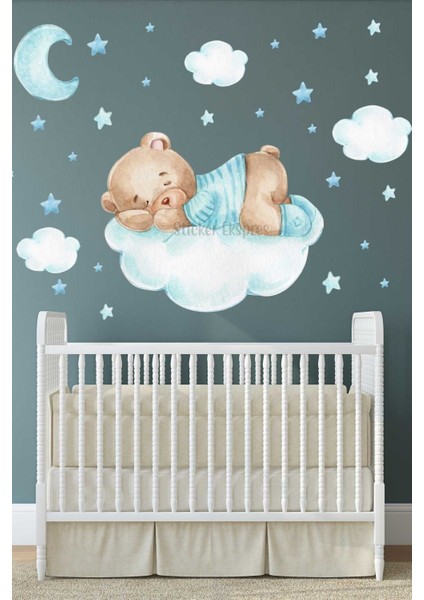 Renkli ayıcık duvar sticker seti, çocuk odasına neşe ve renk katacak dekorasyon! fiyatları