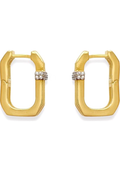 Laila Altın Kaplama Geometrik Detaylı Halka Küpe fiyatları