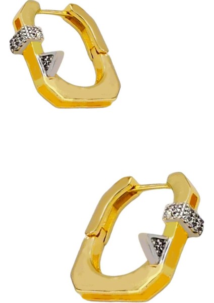 Laila Altın Kaplama Geometrik Detaylı Halka Küpe fırsatları