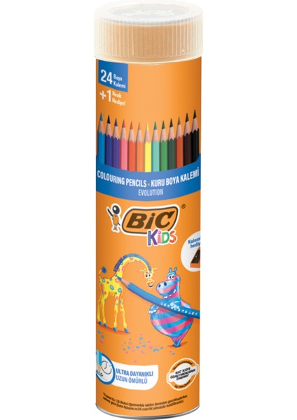 Kids Evolution Kuru Boya Kalemi 24+1'li Metal Tüp