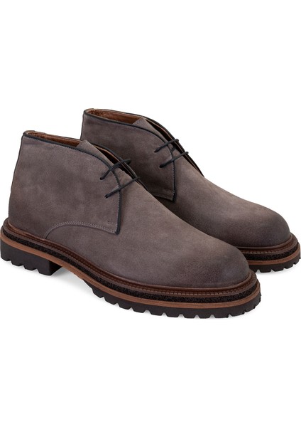 Callien Gri Erkek Bağcıklı Deri Bot