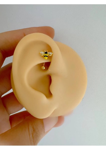 Arescollection Zirkon Taşlı Arı Rook Piercing