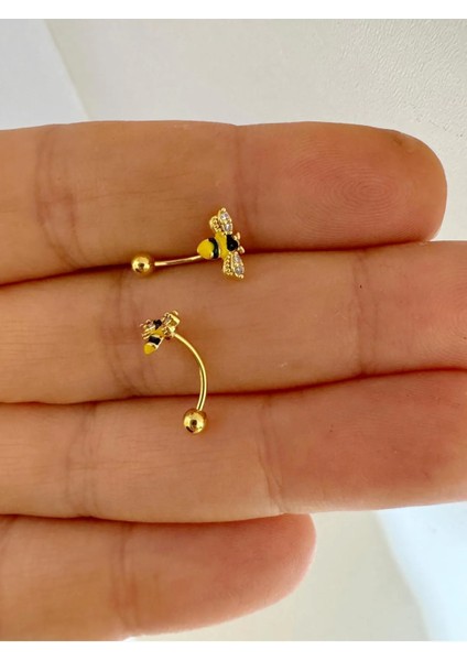 Arescollection Zirkon Taşlı Arı Rook Piercing
