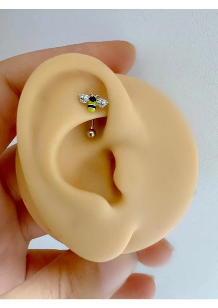 Arescollection Zirkon Taşlı Arı Rook Piercing