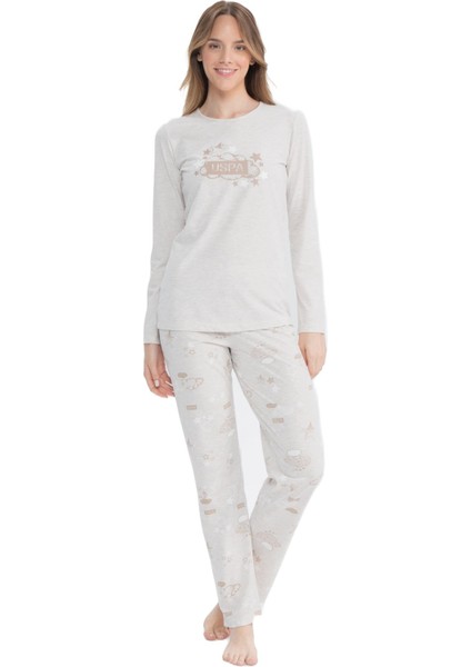 Kadın Uzun Kollu Yuvarlak Yaka Pijama Takımı S25122
