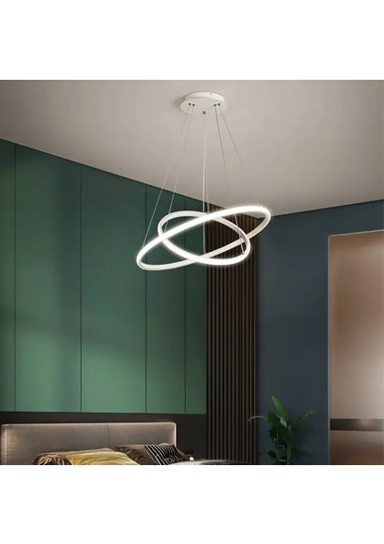 3 Renk Işık, Gövde Renk Seçenekli, 2 Katlı Çember LED Avize fiyatları