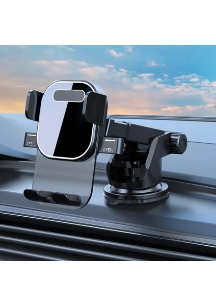 Araç Içi Telefon Tutucu 360° Dönebilen Kaliteli Vakumlu Teleskobik Navigasyon Araç Tutacağı Vantuzlu Tek El Kullanım Bas-Kilitle RT-66D