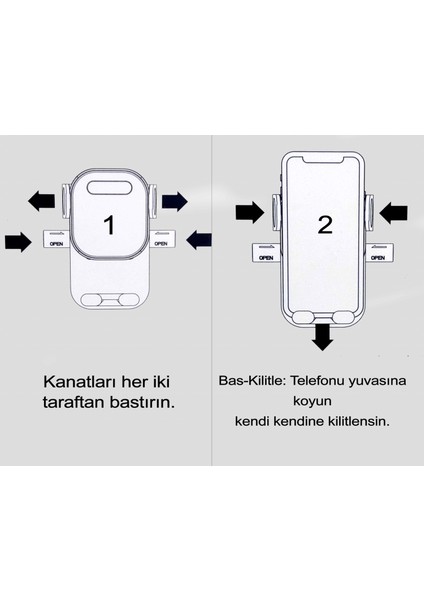 Araç Içi Telefon Tutucu 360° Dönebilen Kaliteli Vakumlu Teleskobik Navigasyon Araç Tutacağı Vantuzlu Tek El Kullanım Bas-Kilitle RT-66D