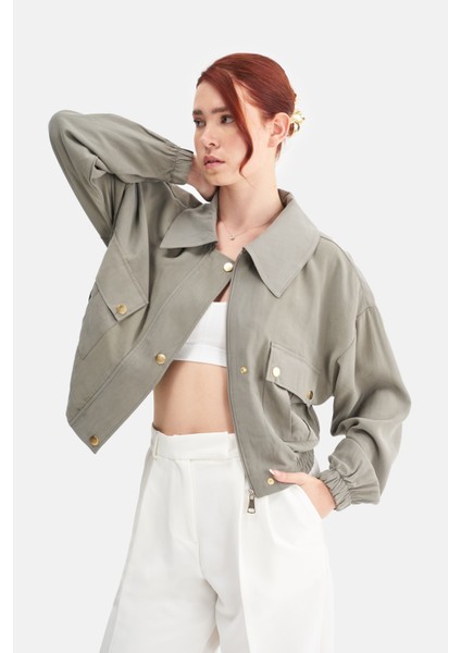 Kadın Geniş Yaka Modal Karışımlı Ceket modelleri