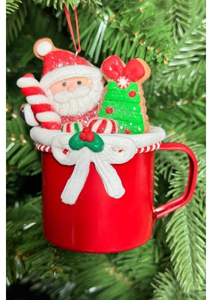 Yılbaşı Çam Ağacı Süsü Kupa Cup Cake Noel Baba