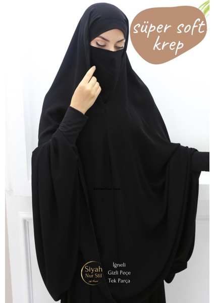 Iğneli Gizli Peçeli Tek Parça Süper Soft Krep Çarşaf fiyatları