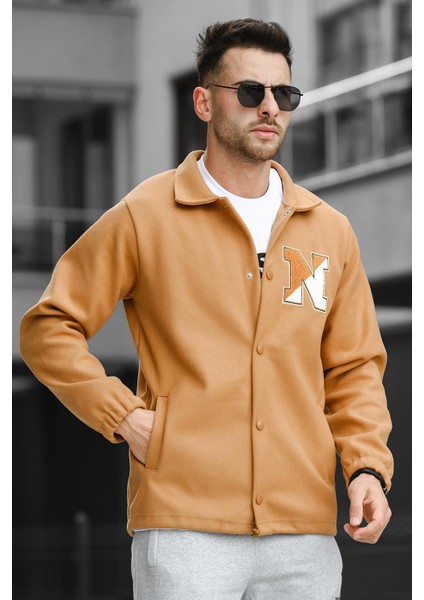 Gioele Nakışlı Ceket Yaka Mevsimlik Erkek Kaşe Mont Ceket fiyatları