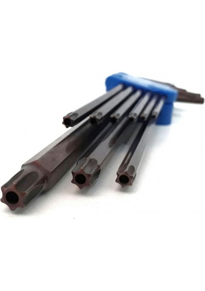 9 Parça Delikli Torx Allen Seti Uzun Boy T10 - T15 - T20 - T25 - T27 - T30 - T40 - T45 - T50