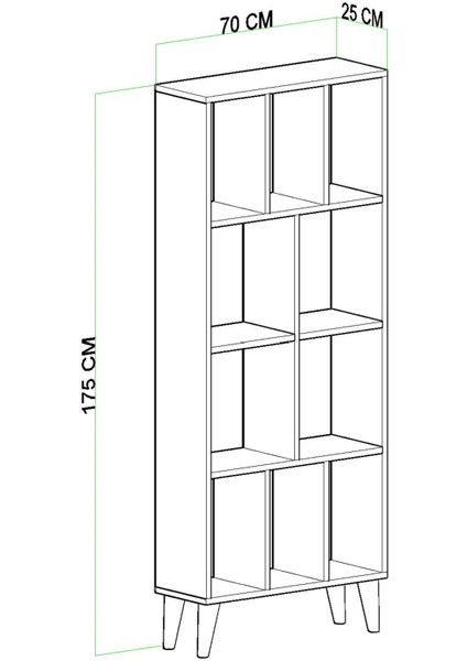 Petek Dekoratif Kitaplık Ceviz