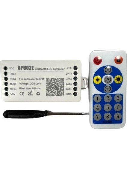 SP602E 4 Kanallı Pixel Argb LED Müzik Kontrol Cihazı Kumanda + Bluetooth App Kontrolü